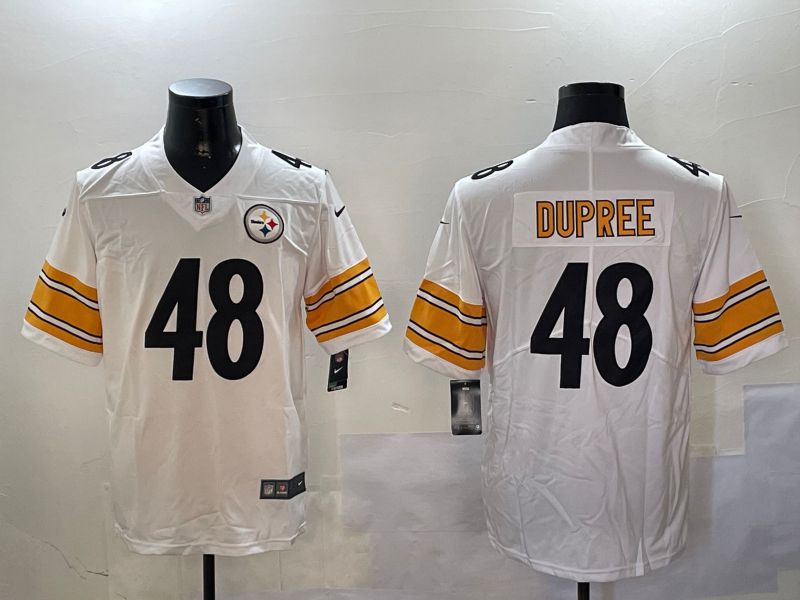 Men Pittsburgh Steelers #48 Dupree White Second generation 2024 Nike Limited NFL Jersey style 1->pittsburgh steelers->NFL Jersey